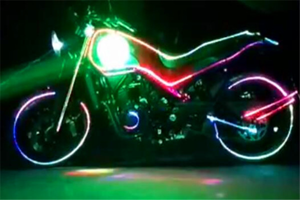 Motorcycle body laser show